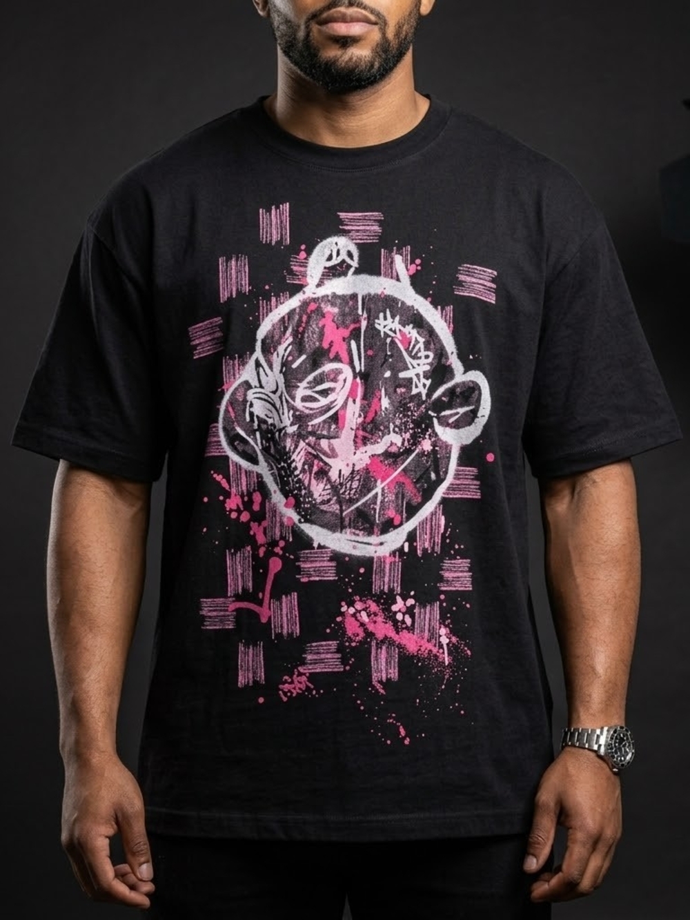 Super Massive Oversized Double-Sided Graphic Bear Y2K Tshirt Streerwear Size L